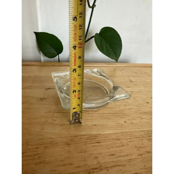 Vintage Square Glass Ashtray - Picture 3 of 5